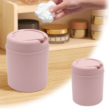 Mini Desk Can with Swing-Lid, Small Countertop Garbage Bin with Cover, Waste Basket for Office Bathroom Bedroom Car Tabletop