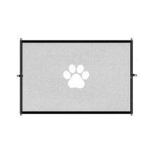 No-Drill Pet Gate - 43.3x28.3in Adjustable Dog & Cat Barrier for Doorways/Stairs, Anti-Climb Mesh with Stable Base (Black)