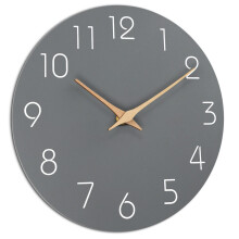 12" Silent Battery Wall Clock – Wooden White Minimalist Design, Compatible with Home/Office/Kitchen/Bathroom Decor
