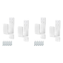 2X 2X4 Deurbarricadebeugels, Opgewaardeerde, Opgewaardeerde Deurbeugelhouderbeugels voor Huisbeveiligingspak voor 2X4 Houtwit