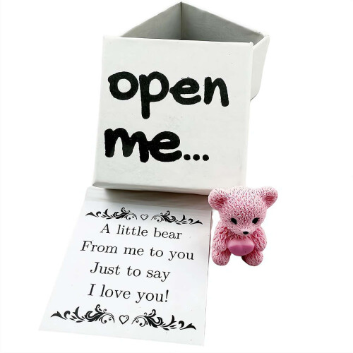 Mini Bear in Box Handmade Keepsake with Encouragement Card 1