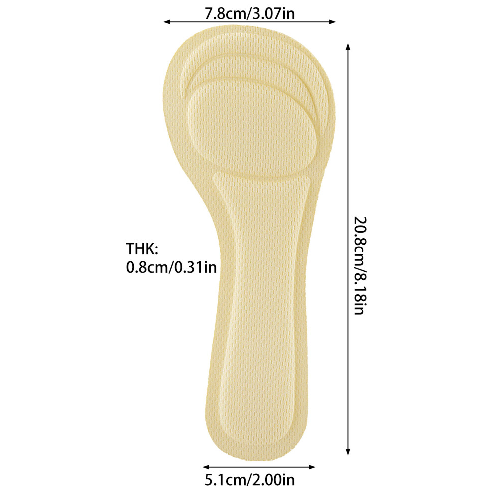 Roc-Electron (Apricot) Sticky Barefoot Insoles For Women - Absorb Sweat & Shock