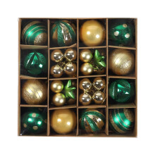 42PCS Green & Gold Star-Shaped Shatterproof Xmas Ornaments, 2.36", Holiday Decor Set for Home & Party
