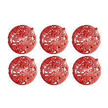 6Pcs Glittering Hollow Christmas Ball Ornament 55mm Shatterproof Decorative Baubles For Christmas Tree Decorations