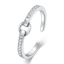 CHIC & ARTSY 925 Sterling Silver Statement Rings for Women – Dainty Adjustable, Cubic Zirconia, Comfort Fit, Stacking/Wedding Ring