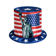 American Flag Top Hat – Red, White & Blue Patriotic Hat for Men, Women, Kids – 4th of July, Independence Day, USA 250th Anniversary –