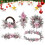 Guirlanda de Natal artificial rosa com enfeites de bolas. 6