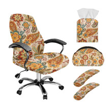 Ensemble de 5 housses de chaise de bureau Ă motif floral cachemire
