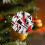 Black Red Geometric Christmas Ornaments White 12pcs 3