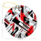 Black Red Geometric Christmas Ornaments White 12pcs 4