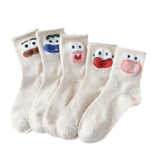 Polyester Mid-Calf Socks with Quirky Patterns for Teen Girls and Women in Autumn and Winter