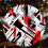 Black Red Geometric Christmas Ornaments White 12pcs 7