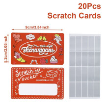 20 Pack DIY Scratch Cards Valentine's Day Surprise Card Coated Interactive Scratch Off for Gift Tags & Party Favors for Valentine's Day