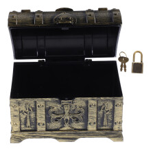 Vintage Trinket Box Golden Treasure Chest 1Pack