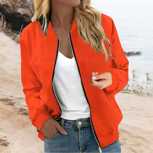 Giacca bomber da donna, leggera, alla moda per l'autunno, giacca corta 1
