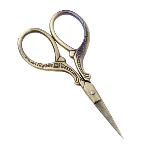 Vintage sewing scissors bronze 1 piece 2