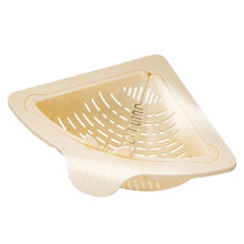 Drainage & Filter Basket, Triangular Sink Strainer with Twist-Open Bottom, Kitchen Sink Corner Rack for Draining & Storage Beige