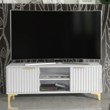 TV Unit Tide Crest 120cm - White & Gold