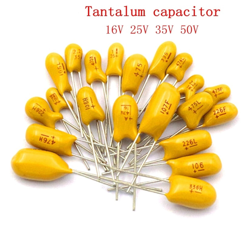 5Pcs 16V 20V 25V 35V 50V Tantalum Capacitor 1Uf 2.2Uf 3.3Uf 4.7Uf 10Uf 22Uf 33Uf 47Uf 100Uf16v 225 106 226 336 476 107 Dip - 50V 2.2Uf(225) 9193271221586