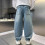 Τζιν για αγόρια, φαρδιά, ίσια, τζιν cargo, casual, λάστιχο στη μέση, χαλαρή εφαρμογή, 4