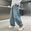Τζιν για αγόρια, φαρδιά, ίσια, τζιν cargo, casual, λάστιχο στη μέση, χαλαρή εφαρμογή, 5
