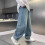 Τζιν για αγόρια, φαρδιά, ίσια, τζιν cargo, casual, λάστιχο στη μέση, χαλαρή εφαρμογή, 7