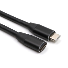 Cabo extensor USB-C preto de 39,4 polegadas para dispositivos USB-C (1 unidade)