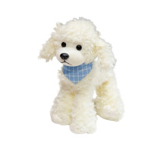Puszysty biały pudel pluszowy – pluszowa lalka w kształcie szczeniaka, idealna dla dzieci, niemowląt, na urodziny i do pokoju dziecięcego