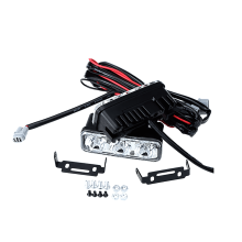 2pcs Car Daytime Running Light 3 LED White DRL Amber Turn Signal Front Fog Lamp Universal for Trucks SUVs