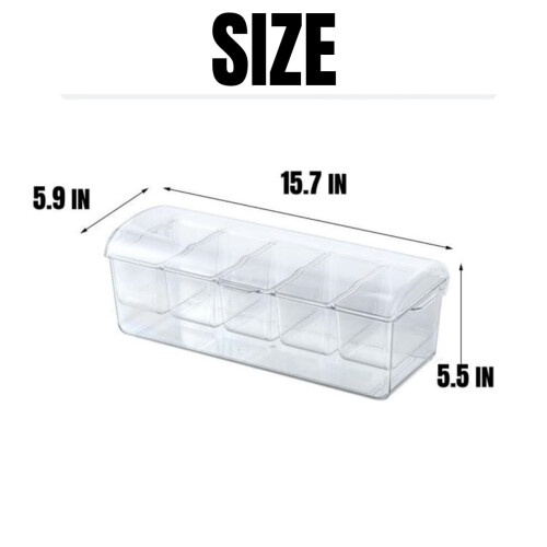 Chilled Condiment Server Caddy with Lid, 5 Removable Compartments Container 1