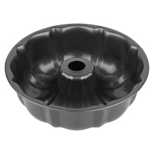 Moule à cheminée cannelé de 24 cm (9,5 po), moule à bundt antiadhésif en acier robuste de 12 tasses pour gâteaux, tartes bavaroises, tourtes à