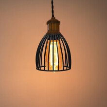 Abat-jour noir en forme de cage pour lampadaire, design à faire soi-même pour l'éclairage de la maison