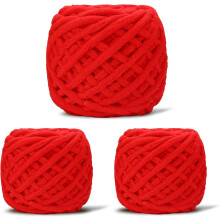 Plush Chenille Chunky Yarn 100g (54.6yd) – Bulky, Soft Velvet Yarn for Crochet, Knitting, Amigurumi, Baby & Blanket – Compatible with standard