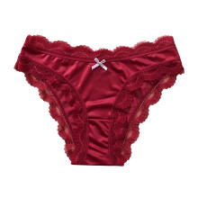 Women's Satin Silk Lace Hipster Panties Seamless Briefs Underwear Underpant