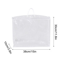 Naxoaeo Clear PVC Zippered Sweater Storage Bags – for Clothing, Blankets, Linens, Pillows – Compatible with Standard Organizers