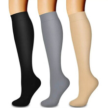 asdoklhq Crew Socks for Women Cycling 3 Pairs The Support for Running and Cycling Outdoor Warm Stockings Beige S/M