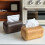 Tissue Box Cover Rect 200g ABS Original Wood Color 4