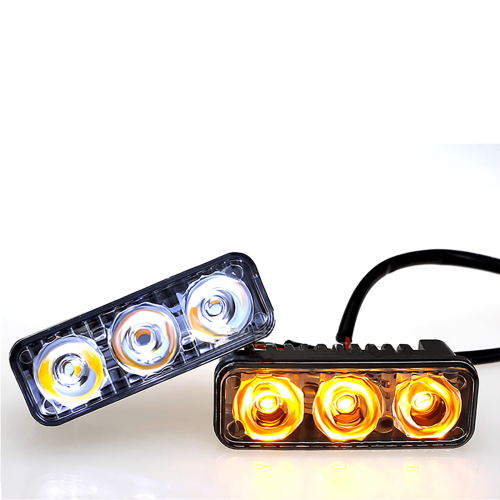 2 τεμάχια φώτα ημέρας αυτοκινήτου 3 LED λευκά DRL πορτοκαλί φώτα στροφής μπροστινά 1
