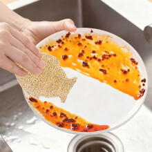Loofah Brush Double Sided Thick Dishwashing Cloth Kitchen Cleaning Cloth Bowl Brush Pot Brush Scouring Pad(W,polyester)