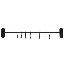 Keukenwandhaken, ophanghaken van zwart aluminium, multifunctionele opbergoplossing (1 set)