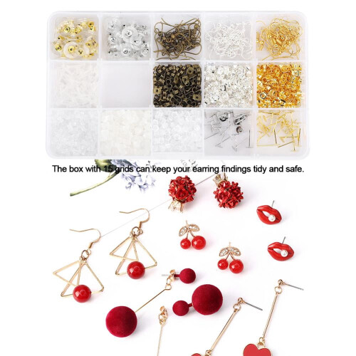 Earring Backs Nuts Stoppers Hooks 1200 pcs 5 colors 1