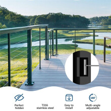 1/8 Inch Invisible Cable Railing Terminal Toggle Anchor Angle, Stainless Steel Adjustable Cable Railing Hardware 30PCS