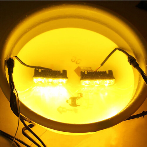 2 τεμάχια φώτα ημέρας αυτοκινήτου 3 LED λευκά DRL πορτοκαλί φώτα στροφής μπροστινά 2