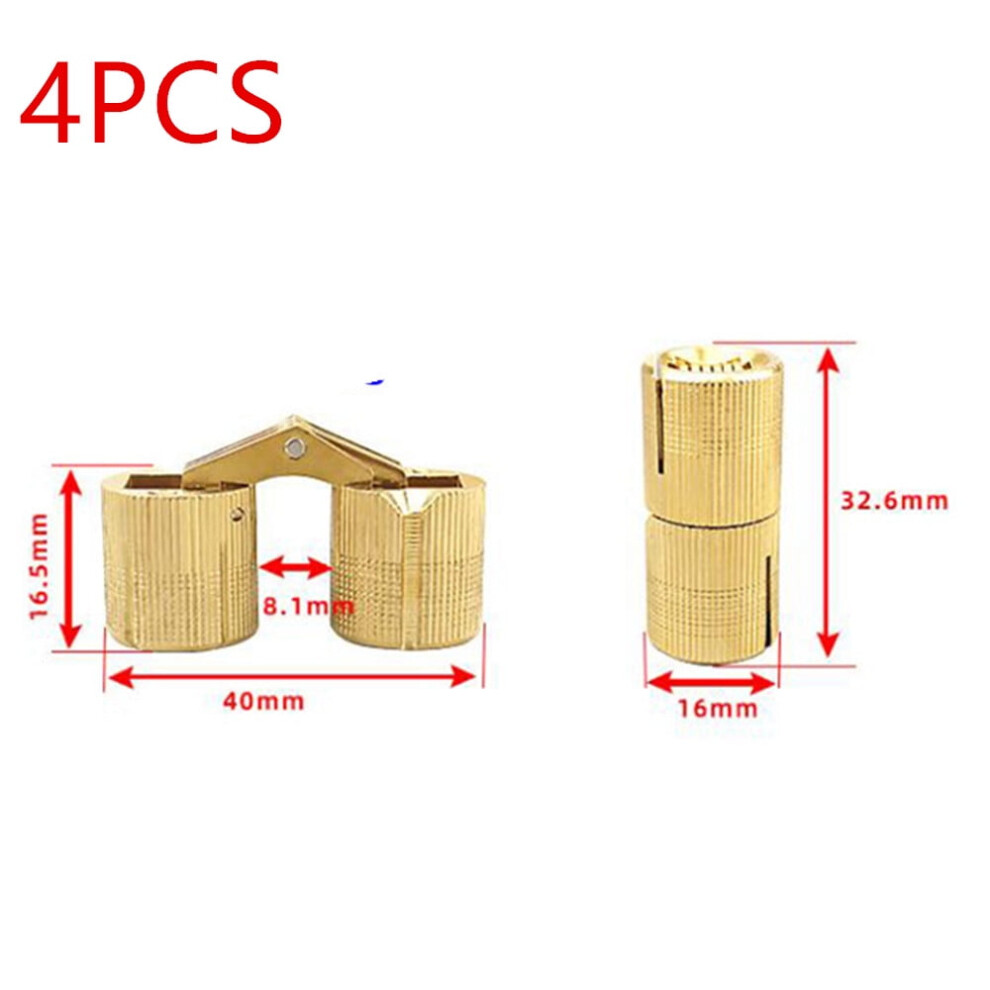 4Pcs Copper Barrel Hinges Hidden Hinge Design, Easy Installation For Wooden Doors And Diy Projects 9152228722712