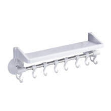 2026 New Arrival Racking Cup Bathroom Suction Shelf Toilet Strong Rack Wall-mounted Storage Punching Bathroom Products