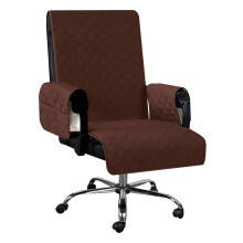 Soft Polyester Office Chair Cover with Armrest Covers, Waterproof & Stable Fit, Side Pocket – Compatible with Most Office Chairs