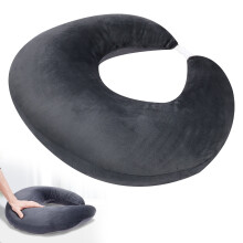 Gaming Reading Pillow U Shape Arm Support Gaming Pillow with Removable Cover Ergonomic Knitted Cushion for Reading Crochet