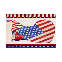 Independence Day Linen Printed Placemats – Heat-Insulating Decor Cloth for Festive Table Ambiance in Dining Room & Kitchen