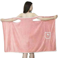 Tank Top Towel Robe, Tank Top Towel Wrap, Plus Size Women's Wearable Shower Skirt, Oversized Body Wrap Button Design (E,Large)