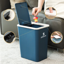 Trash Can for Bathroom Trash Can with Lid Garbage Can with Press Lid Plastic Wastebasket with Lid for Toilet Office Bedroom Trashcan on Clearance